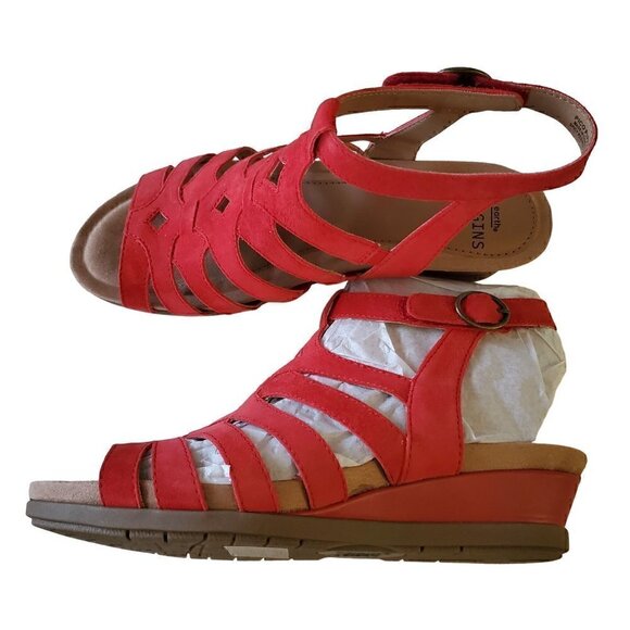 Earth Origins Pippa Red Suede Sandals, Woman's Red Sandals NIB - Picture 3 of 4